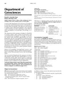 264    Geosciences	  LIBERAL ARTS Department of Geosciences