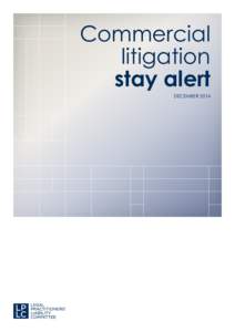 Commercial litigation stay alert DECEMBER 2014  Commercial