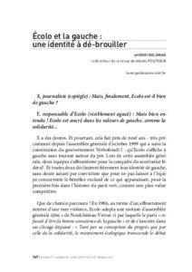 Écolo et la gauche : une identité à dé-brouiller >HENRI GOLDMAN