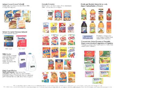 Infant Cereal/Cereal Infantil  Cereals/Cereales Gerber on ly, 8 oz. boxes (no adde d fruit, DHA or single-serving size)