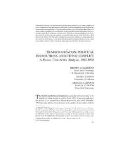Saideman COMPARATIVE et al. / DEMOCRATIZATION, POLITICAL STUDIES ETHNIC / FebruaryCONFLICT 2002