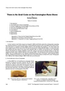 There is No Grail Code on the Kensington Rune Stone  There is No Grail Code on the Kensington Rune Stone by  Richard Nielsen