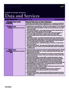 National Aeronautics and Space Administration  EARTH SYSTEM SCIENCE Data and Services Human Dimensions Data Set Reference Sheet