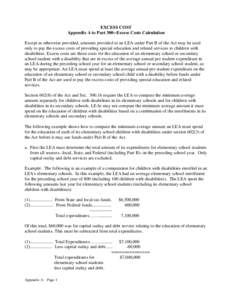 EXCESS COST Appendix A to Part 300--Excess Costs Calculation Except as otherwise provided, amounts provided to an LEA under Part B of the Act may be used only to pay the excess costs of providing special education and re