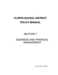 FLIPPIN SCHOOL DISTRICT POLICY MANUAL SECTION 7 BUSINESS AND FINANCIAL MANAGEMENT