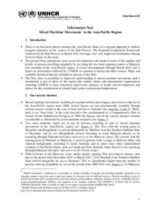 Attachment B  Information Note 1 Mixed Maritime Movements in the Asia-Pacific Region 1. Introduction