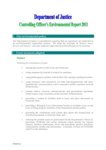 Controlling Officer's Environmental Report 2011