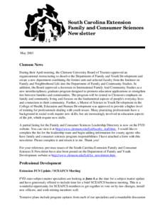 Agriculture in the United States / Rural community development / Political geography / Cooperative extension service / Family and consumer science / Financial literacy / South Carolina State University / Clemson University / United States / American Association of State Colleges and Universities / Association of Public and Land-Grant Universities / South Carolina