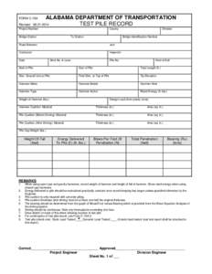 ALABAMA DEPARTMENT OF TRANSPORTATION[removed]TEST PILE RECORD FORM C-15A Revised