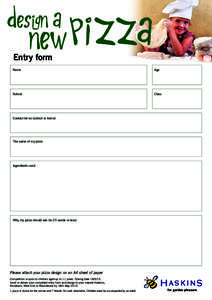 Design a  New Pizza Entry form Name