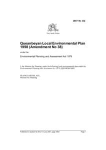 2007 No 332  New South Wales Queanbeyan Local Environmental Plan[removed]Amendment No 38)