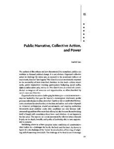 18  Public Narrative, Collective Action, and Power  Marshall Ganz