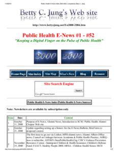 Public Health E­News Index 2000­2004, Compiled by Betty C. Jung  