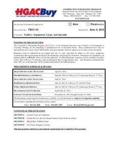 COOPERATIVE PURCHASING PROGRAM Houston-Galveston Area Council of Governments 3555 Timmons, Suite 120, Houston, TXPhone: Fax: www.hgacbuy.org