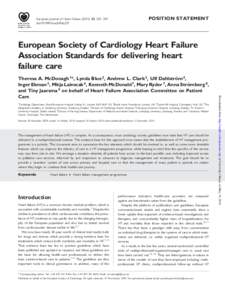 POSITION STATEMENT  European Journal of Heart Failure, 235–241 doi:eurjhf/hfq221  European Society of Cardiology Heart Failure
