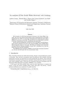 An analysis of New South Wales electronic vote counting