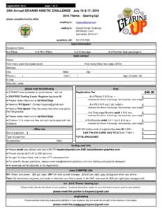 registration form  page 1 of 3 24th Annual GRAAND KINETIC CHALLENGE July 16 & 17, Theme: Gearing Up!