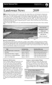 Glacier National Park  National Park Service U.S. Department of the Interior  Landowner News