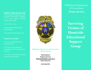 Oklahoma Department of Corrections Victim Services ODOC -Victim Services Unit