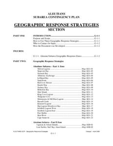 ALEUTIANS SUBAREA CONTINGENCY PLAN GEOGRAPHIC RESPONSE STRATEGIES SECTION PART ONE