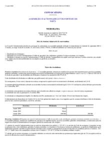 15 aoûtBULLETIN DES ANNONCES LEGALES OBLIGATOIRES Bulletin n° 99