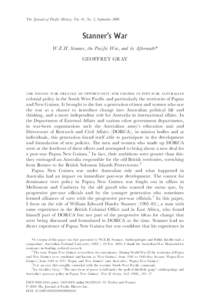 The Journal of Pacific History, Vol. 41, No. 2, September[removed]Stanner’s War W.E.H. Stanner, the Pacific War, and its Aftermath* GEOFFREY GRAY