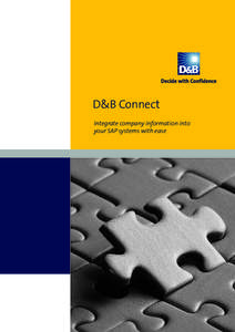 D&B Connect Integrate company information into your SAP systems with ease Risk Management Solutions