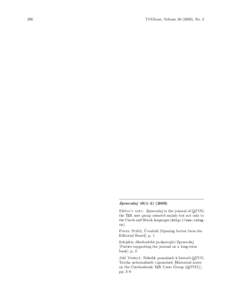 296  TUGboat, Volume[removed]), No. 2 Zpravodaj 19(1–[removed]Editor’s note: Zpravodaj is the journal of CSTUG,