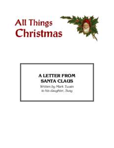 Susy Clemens / Mark Twain / Literature / Cultural anthropology / Christian folklore / Folklore / Santa Claus