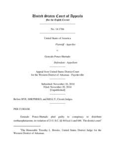 United States Court of Appeals For the Eighth Circuit ___________________________ No[removed]___________________________ United States of America