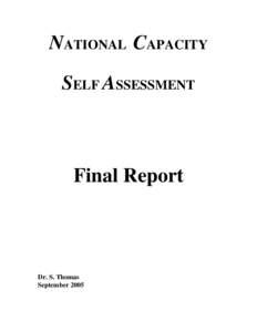 National Capacity Self-Assessment Project