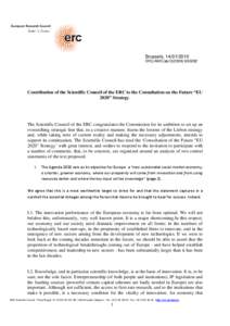 D[removed]Contribution of the Scientific Council of the ERC to the Consultation on the future EU 2020 Strategy.doc