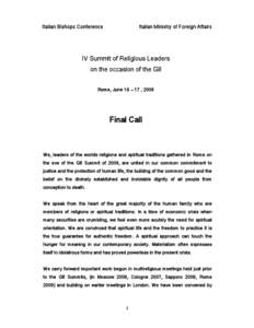 Microsoft Word - G8 Religions - FINAL CALL