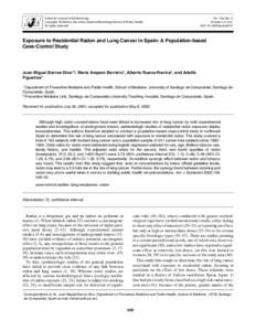 American Journal of Epidemiology Copyright © 2002 by the Johns Hopkins Bloomberg School of Public Health All rights reserved Vol. 156, No. 6 Printed in U.S.A.