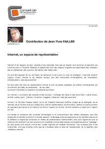 30 marsContribution de Jean-Yves FAILLER   Internet, un espace de représentation