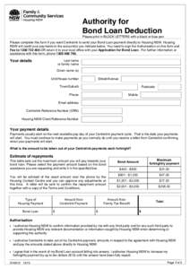 DH2012 - Authority for Bond Loan Deduction