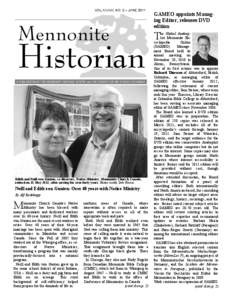 VOL XXXVII, NO. 2 – JUNE[removed]Mennonite Historian A PUBLICATION OF THE MENNONITE HERITAGE CENTRE and THE CENTRE FOR MB STUDIES IN CANADA