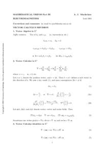 MATHEMATICAL TRIPOS Part IB  A. J. Macfarlane ELECTROMAGNETISM