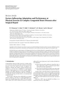 Factors Influencing Adaptation and Performance at Physical Exercise in Complex Congenital Heart Diseases after Surgical Repair