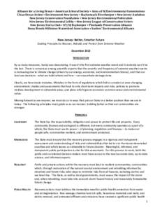 Alliance for a Living Ocean • American Littoral Society • Assn. of NJ Environmental Commissions Clean Ocean Action • Environment New Jersey • Hackensack Riverkeeper • New Jersey Audubon New Jersey Conservation 