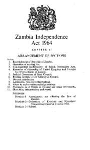 Zambia Independence  Act 1964