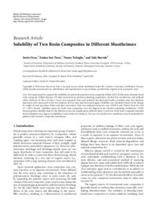 Solubility of Two Resin Composites in Different Mouthrinses