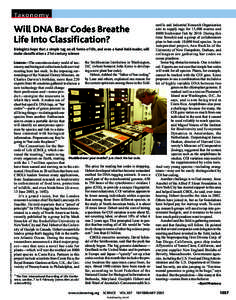 Ta xo n o my  Will DNA Bar Codes Breathe Life Into Classification?  CREDIT: CHIP CLARK/SMITHSONIAN INSTITUTION