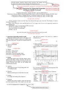 Session number should be filled in these positions. The number will be opened to the annual meeting homepage after program decision. (A101-1) Please write presentation No. and page No. with font of Times New Roman 10pt  