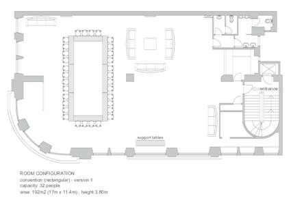 entrance  support tables ROOM CONFIGURATION convention (rectangular) - version 1