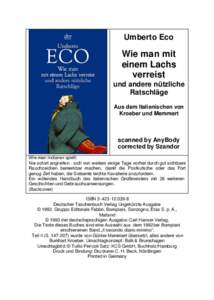 Umberto Eco  Wie man mit einem Lachs verreist und andere nützliche