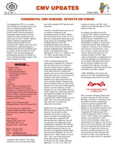 1  CMV UPDATES Vol. 8, No. 1  Winter 2003