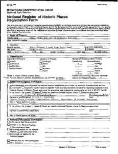 United States Department of the Interior National Park Service National Register of Historic Places Registration Form This form is for use in nominating or requesting determinations of eligibility for Individual properti