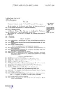 PUBLIC LAW[removed]—MAY 14, [removed]STAT. 543 Public Law[removed]107th Congress
