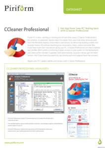 Windows NT / CCleaner / Microsoft Windows / Piriform / Windows Vista / Windows 7 / Windows / Registry cleaner / System software / Software / Utility software